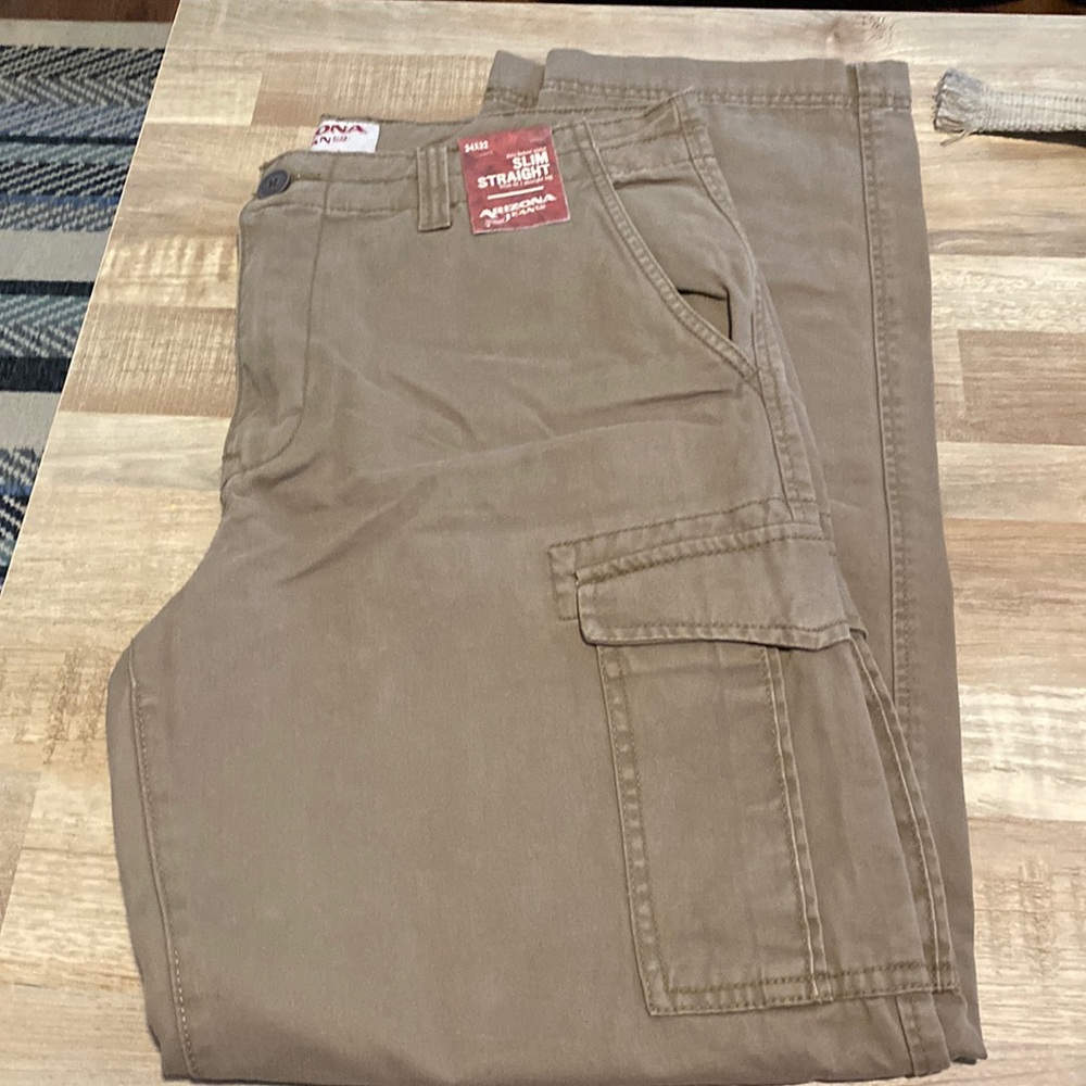 New with tags. Mens khaki cargo pants. Size 34X32